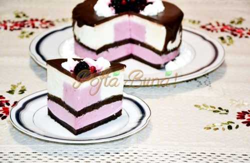 Tort de ciocolata cu mousse de iaurt si mure-Placinta Oana