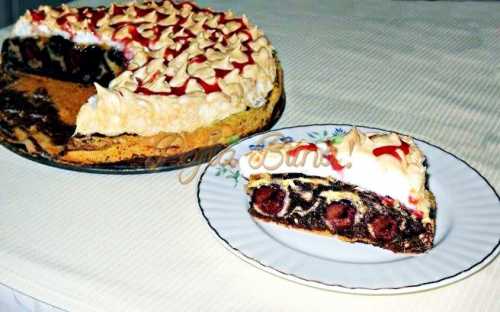  Prajitura marmorata cu visine si bezea-Porceanu Gica