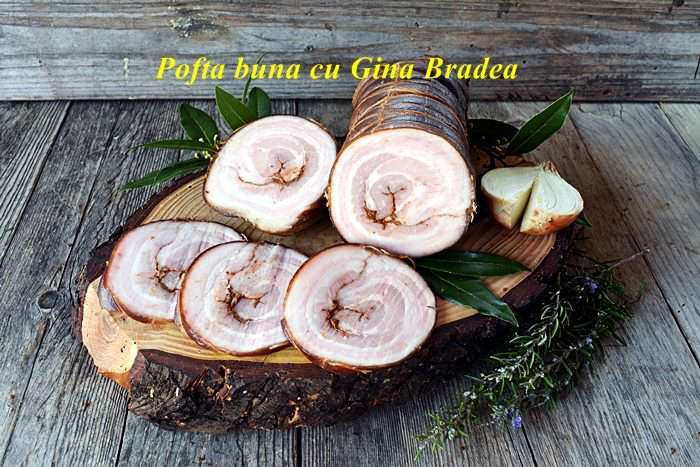 Rulada din burta de porc pancetta afumata fiarta condimentata pofta buna cu gina bradea 700x467 - Rulada din burta de porc, pancetta