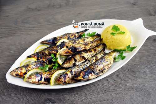 Sardine de mare pe gratar, reteta clasica, simpla