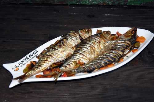 Scrumbie pe pat de legume Scrumbie pe pat de legume, la cuptor