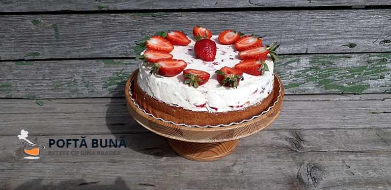 Tort Ella cu mascarpone, frisca si capsuni