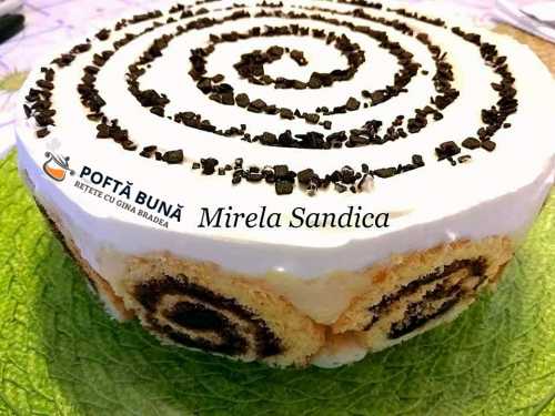 Tort din rulada cu gem si banane, sau Banana roll cake