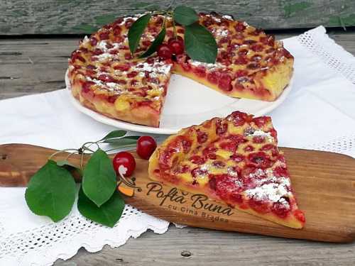 Clafoutis cu visine sau cirese, reteta rapida