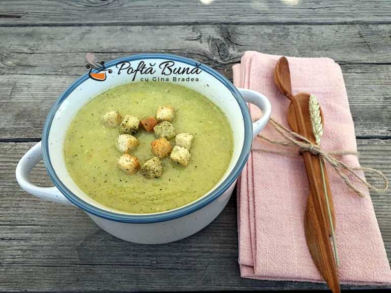 Supa crema de dovlecei cu legume, reteta de post sau de dulce