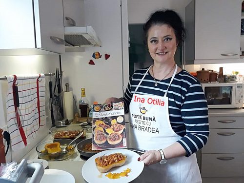 Dovleac umplut cu ciuperci si carne tocata, la cuptor, reteta austriaca