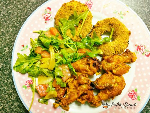 Aripioare de pui la friteuza, cu sos picant, fara ulei