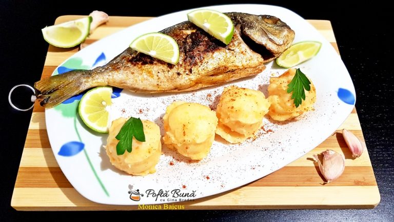 Dorada la grill cu piure de cartofi si morcov, reteta simpla si gustoasa