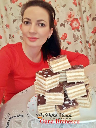 prajitura cu foi si crema de caramel reteta pas cu pas5 375x500 - Prajitură cu foi fragede, crema de caramel si ciocolata