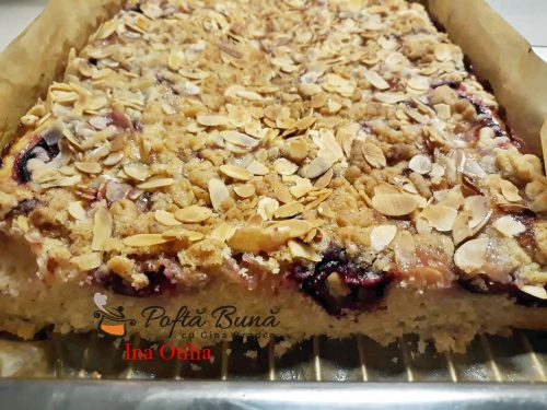 Prajitura Streusel cu prune si aluat dospit