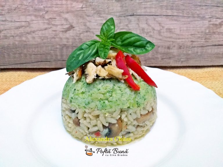 Risotto cu ciuperci, parmezan, broccoli si peste, reteta pas cu pas