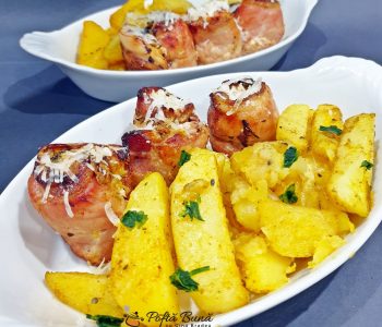 Rulada din piept de pui cu bacon, mustar si ierburi aromate