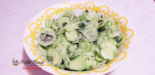 salata castraveti reteta rapida simpla 3 500x243 - Salata de castraveti cu usturoi si marar, reteta ardeleneasca