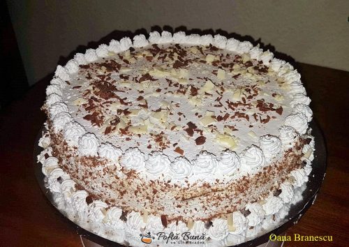 Tort cu crema de zahar ars si branza, reteta simpla si rapida