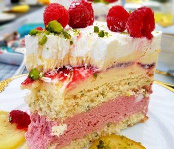 Tort de inghetata cu zmeura si lamaie