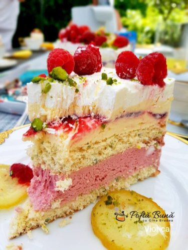 Tort de inghetata cu zmeura si lamaie