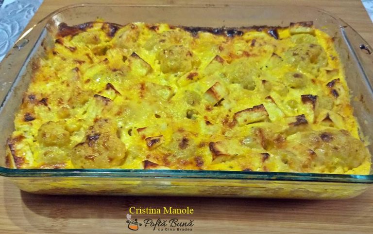 Conopida gratinata cu branza si smantana, la cuptor