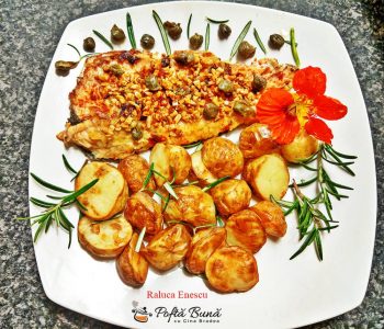 Pastrav cu migdale, capere si vin, reteta frantuzeasca