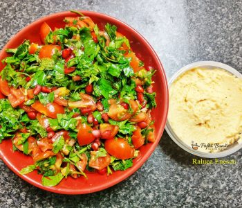Hummus si salata de rosii Hummus si salata de rosii
