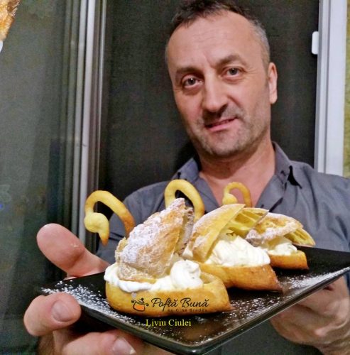 reteta lebede swan pate a choux 2 493x500 - Lebede cu frisca sau lebede indragostite din aluat de ecler