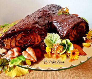 Tort buturuga, rulada de cacao cu crema de ness, reteta simpla