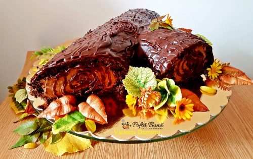 tort buturuga rulada de cacao cu crema de ness 6 500x315 - Tort buturuga, rulada de cacao cu crema de ness, reteta simpla