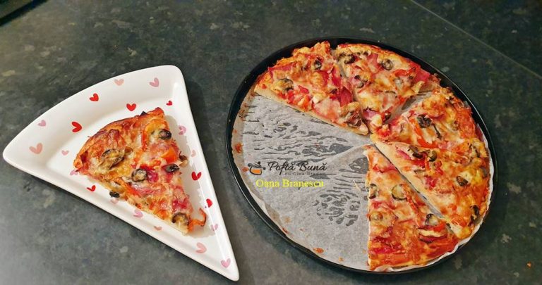 Pizza de casa cu blat pufos