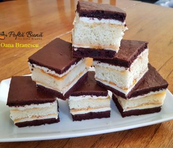 Prajitura televizor cu crema de vanilie si gem de piersici Prajitura televizor cu crema de vanilie si gem de piersici