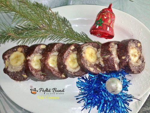 Rulada din biscuiti cu banane