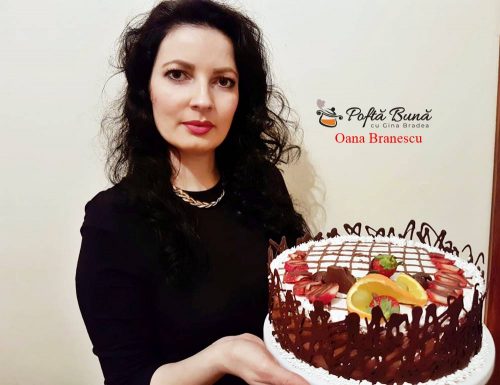 tort cu doua blaturi si crema de ciocolata 4 500x385 - Tort de ciocolata si doua blaturi