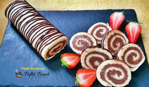 Rulada cu mascarpone si ciocolata