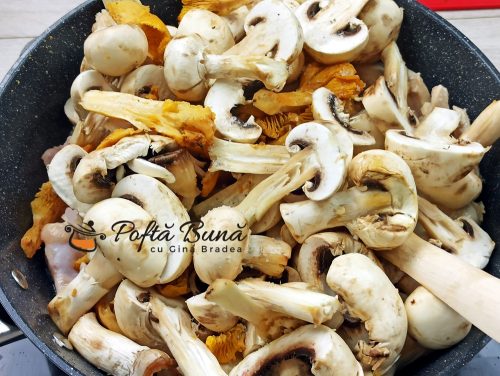 Pui cu ciuperci si usturoi la tigaie tochitura gina bradea 6 500x376 - Pui cu ciuperci si usturoi, la tigaie