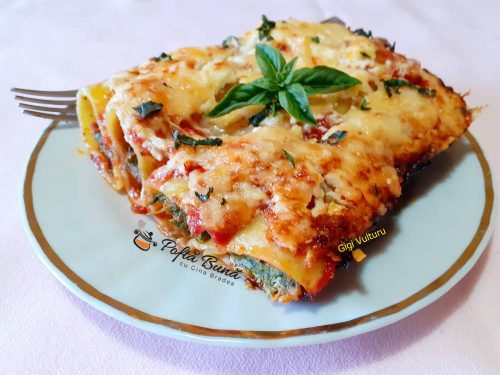 Cannelloni umpluti cu spanac si ricotta
