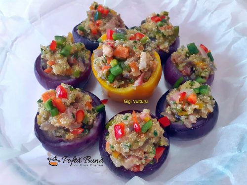 Ceapa rosie umpluta cu quinoa