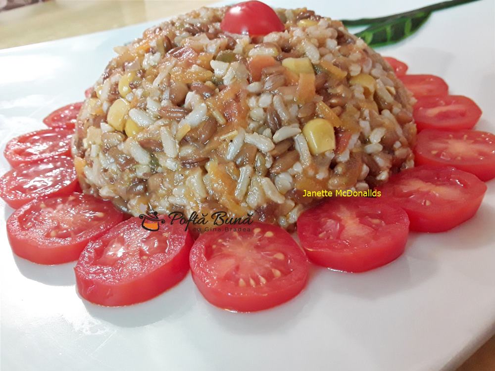 Orez cu secara, grau, hrisca si legume reteta de post Gina Bradea