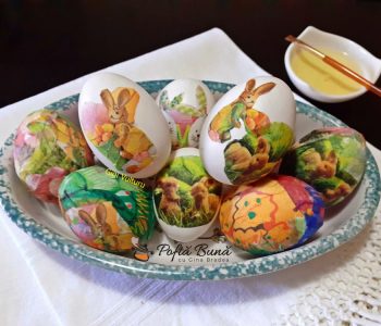 Oua vopsite cu tehnica servetelului Oua vopsite cu tehnica servetelului