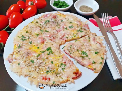 Omleta cu rosii, cascaval si mortadella