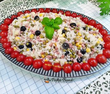 Salata de orez cu legume si prosciutto