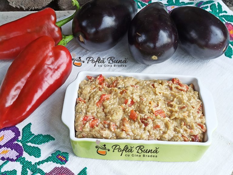 Salata de vinete cu ardei copti si usturoi
