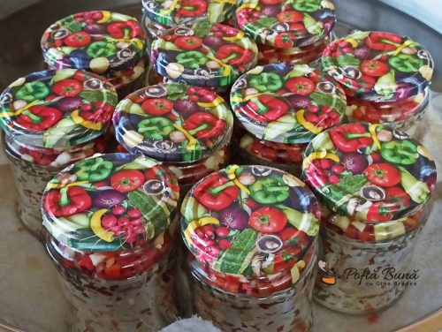 Zarzavat din dovlecei si ardei pentru iarna reteta gina bradea 3 500x376 - Zarzavat din dovlecei si ardei pentru iarna