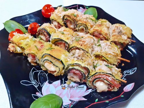 Rulouri aperitiv din dovlecei la cuptor