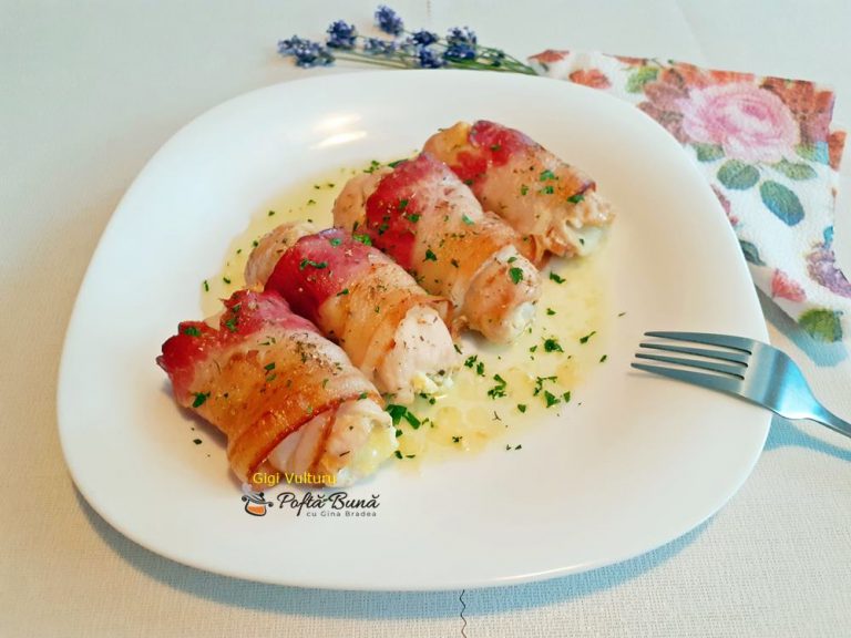 Rulouri din piept de pui cu bacon Retete Culinare cu Gina Bradea