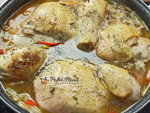 Tocanita de pui cu ceapa rosii si ardei reteta gina bradea 14 500x376 - Tocanita de pui cu ceapa, ardei si rosii