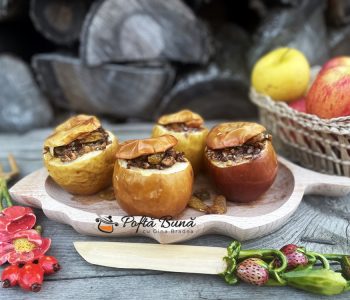 Mere coapte cu scortisoara, stafide, nuca, reteta simpla Mere coapte cu scortisoara, stafide, nuca, reteta simpla