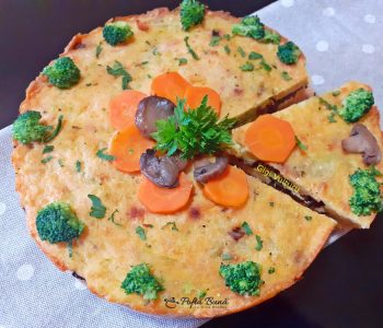 Cartofi cu ciuperci si broccoli la cuptor