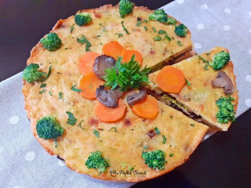 Cartofi cu ciuperci si broccoli la cuptor