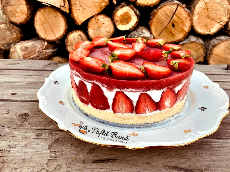 Cheesecake cu capsuni reteta fara coacere