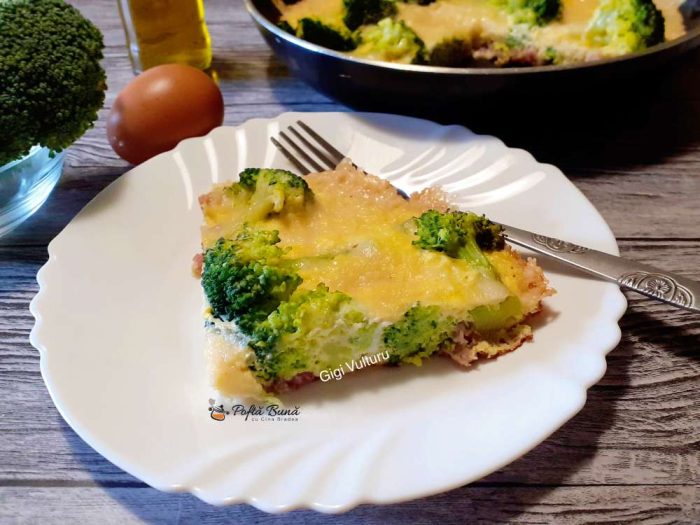 Omleta cu broccoli la tigaie