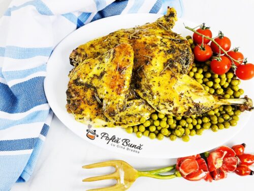 Pui la cuptor cu unt si ierburi aromatice