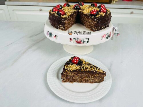 tort cu foi de napolitana ciocolata si alune reteta gina bradea 2 500x375 - Prajitura rasturnata cu ananas si nuci